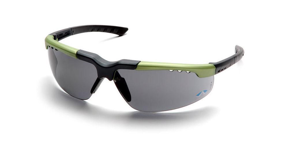 Pyramex Reatta Safety Glasses - Gray Lens, Green-Charcoal Frame SGC4820D