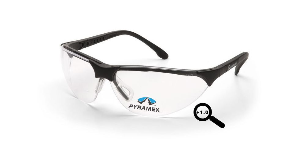 Pyramex Rendezvous Readers Glasses - Clear + 1.0 Lens, Black Frame SB2810R10