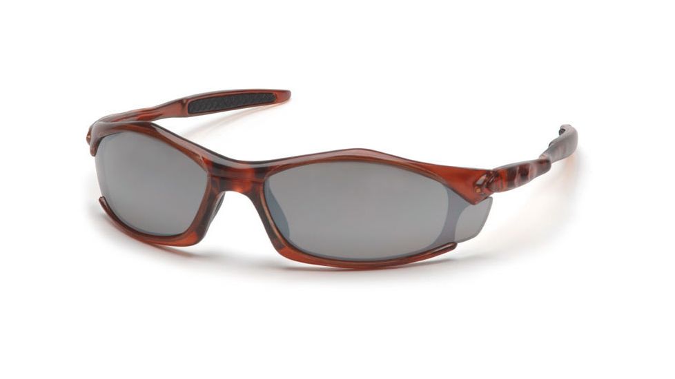 Pyramex Solara Safety Eyewear - Silver Mirror Lens, Trans Orange Frame STO4370D