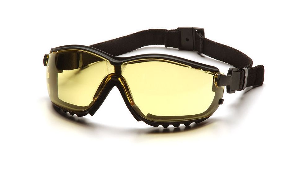 Pyramex V2G Safety Eyewear - Amber Anti-Fog Lens, Black Frame GB1830ST