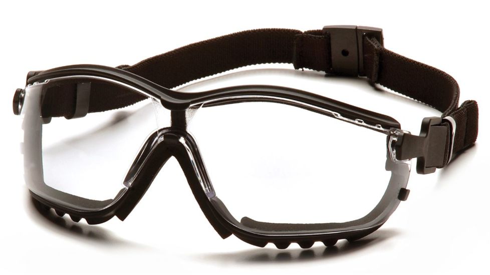 Pyramex V2G Safety Glasses - Clear Anti-Fog Lens, Black Frame GB1810ST