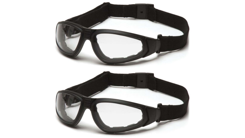 Pyramex XSG Safety Glasses - Clear Anti-Fog Lens, Black Frame, Pack of 2