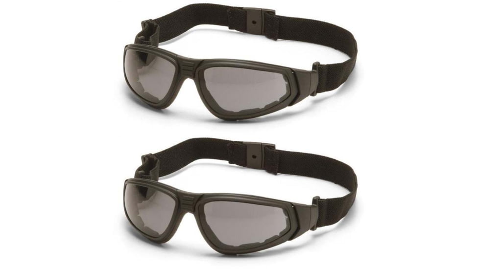 Pyramex XSG Safety Glasses - Gray Anti-Fog Lens, Black Frame, Pack of 2
