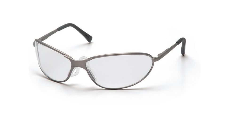 Pyramex Zone II Metal Safety Glasses - Clear Lens, Gun Metal Frame SGM3310E