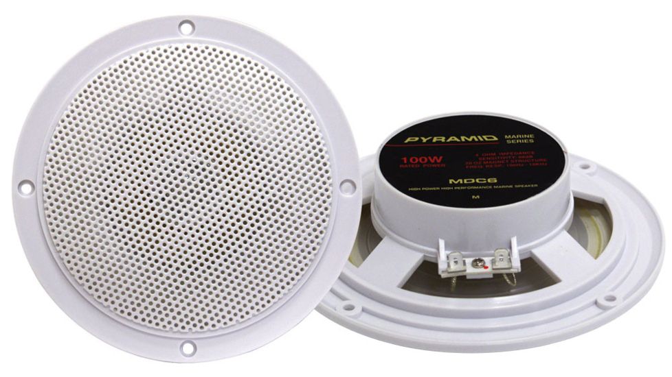 Pyramid Marine Speaker 5.25in Pyramid Dual Cone, White MDC6