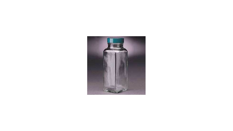 Qorpak French Square Bottles, Wide Mouth, Qorpak 7701A With Tinfoil-Lined Black Phenolic Cap