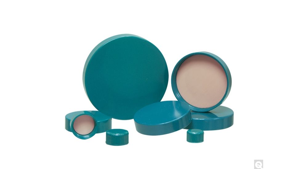 Qorpak PTFE Lined Caps and Green Thermoset F217, Pack of 100, Size 13-425, 13-425, 272632-PK