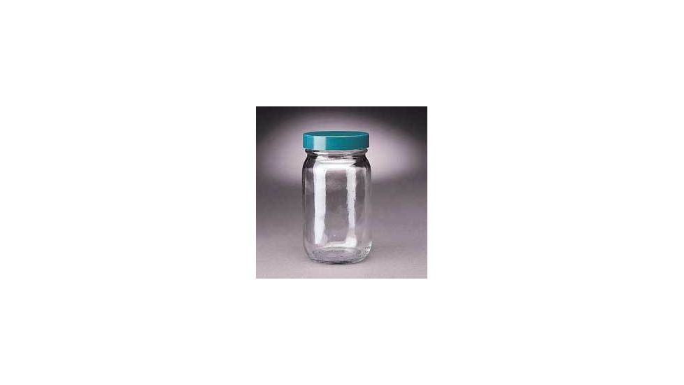 Qorpak Standard Bottles, Wide Mouth, Qorpak 7974 With Fluoropolymer Resin-Lined Green Thermoset Cap