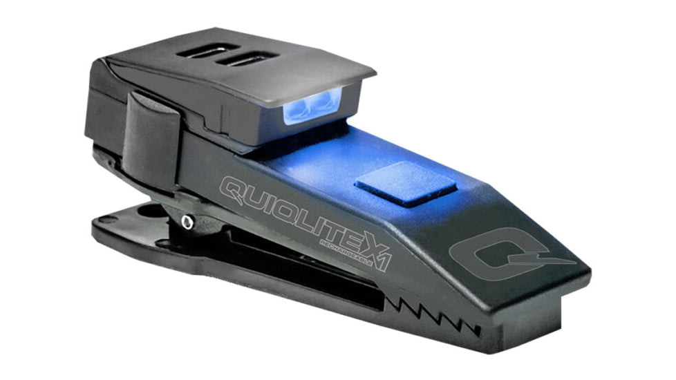 Quiqlite QuiqLiteX1 Blue/White Lithium 150 Lumens LED Flashlight, Black, QX1BW3