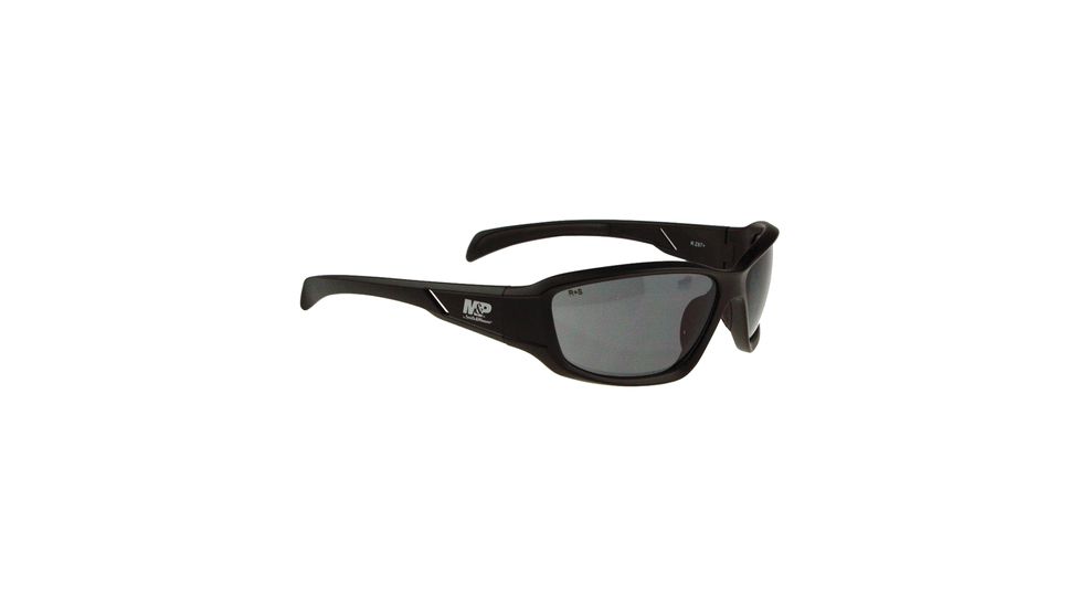 Radians M&amp;P MP108 Shooting Glasses Smoke Lens Black Full Frames With Zippered Case