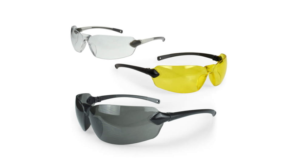 Radians OV3-114CS Overlook Glasses Clear, Smoke Gray, Amber Lens Black, Silver F