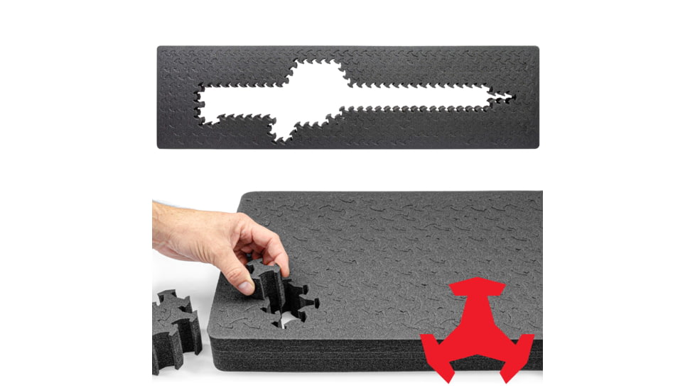 RAGAR Hard Rifle Cases 50.5in x 13.5in XP Crosslinked Foam Insert, Charcoal Gray, Extra Large, RG00015-XP