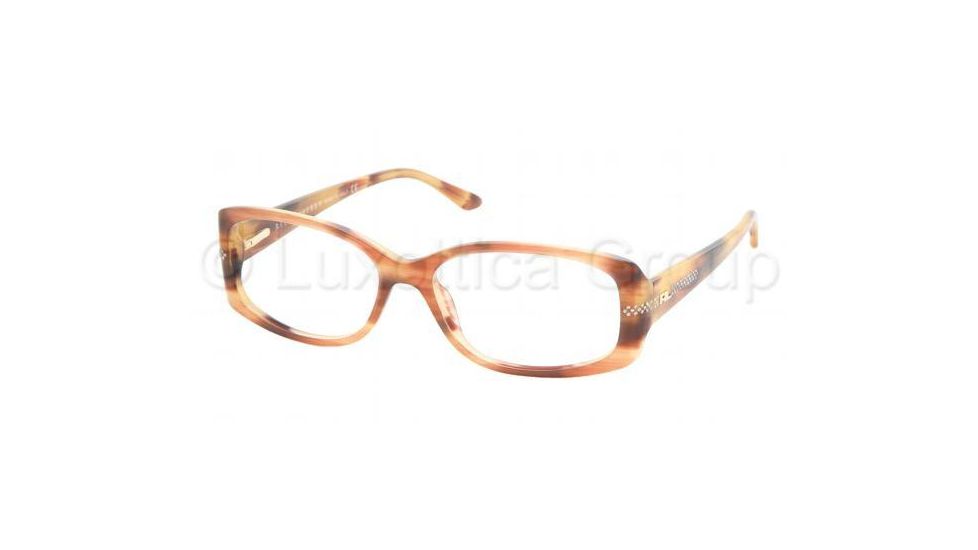 Ralph Lauren RL 6038B Eyeglasses Styles Brown Striped Red Frame w/Non-Rx 52 mm Diameter Lenses, 5146-5215