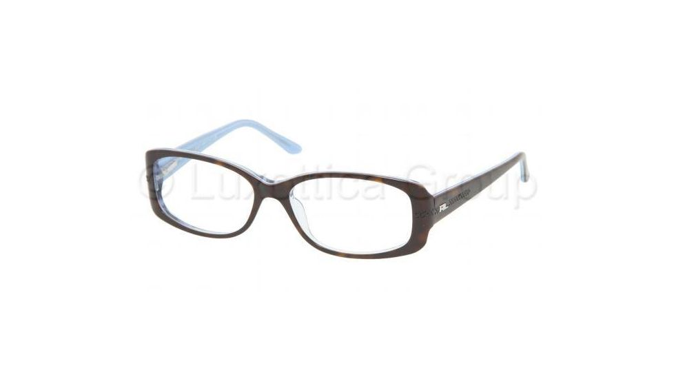 Ralph Lauren RL 6038B Eyeglasses Styles Havana-Azure Transparent Frame w/Non-Rx 52 mm Diameter Lenses, 5211-5215