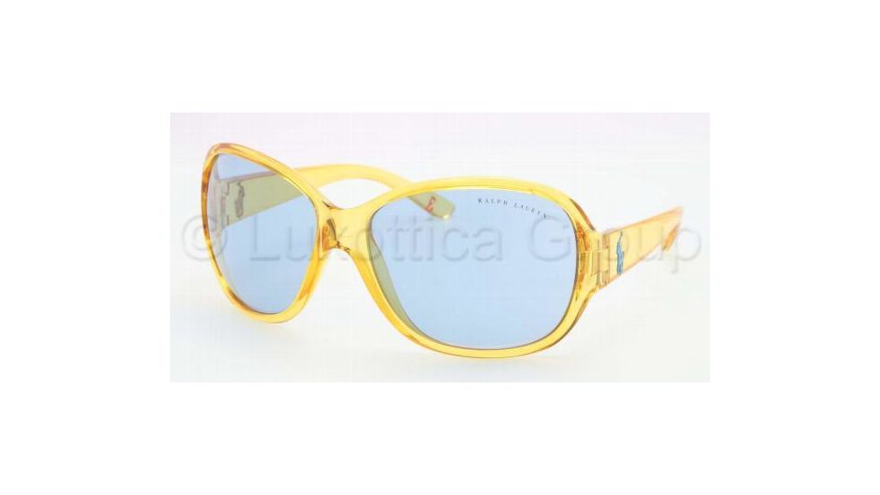 Ralph Lauren RL8090 Sunglasses 540472-6415 - Yellow Transparent Frame, Blue Solid Lenses