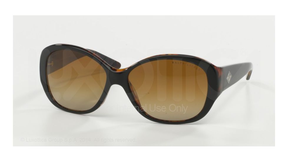 Ralph Lauren RL8091 Sunglasses 5260T5-60 - Top Black/Havana Frame, Polar Brown Gradient Lenses