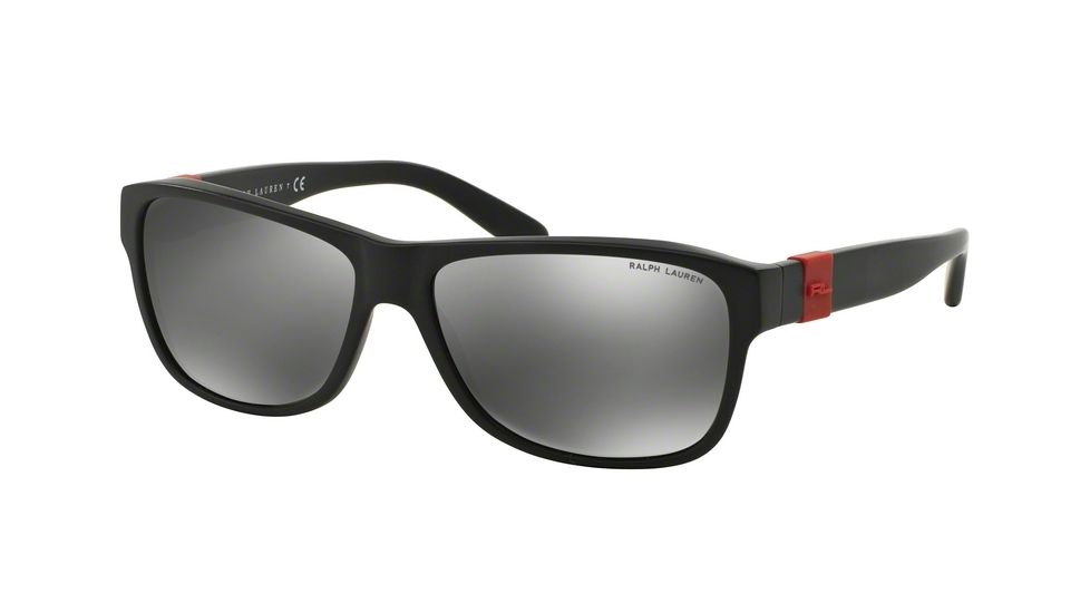 Ralph Lauren RL8131 Sunglasses 52846G-60 - Matte Black Frame, Grey Silver Mirror Lenses
