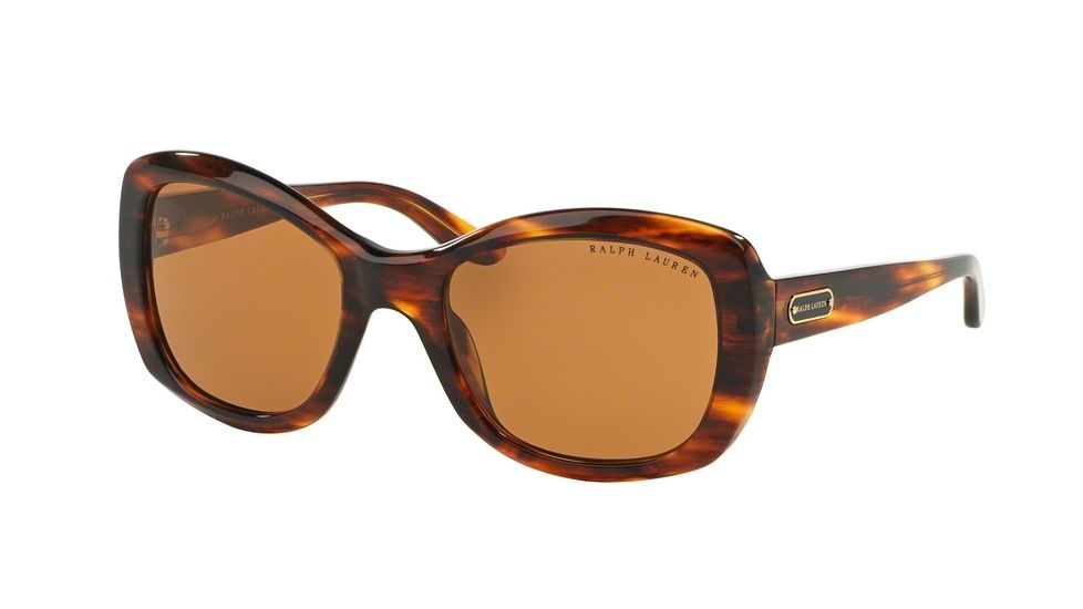 Ralph Lauren RL8132 Sunglasses 500773-55 - Stripped Brown Havana Frame, Brown Lenses