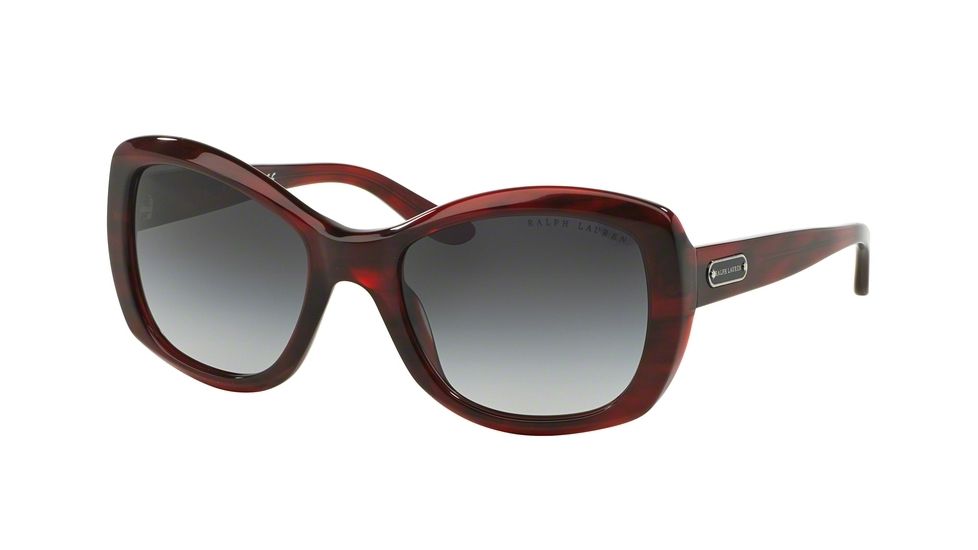 Ralph Lauren RL8132 Sunglasses 55228G-55 - Stripped Red Havana Frame, Grey Gradient Lenses