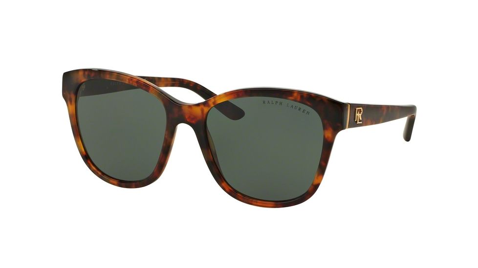 Ralph Lauren RL8143 Sunglasses 501771-55 - Shiny Jerry Havana Frame, Bottle Green Lenses