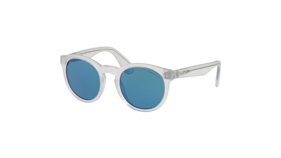 Ralph Lauren RL8146P Sunglasses 500256-49 - Sandblast Crystal Frame, Azure Mirror Blue Lenses