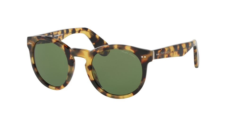 Ralph Lauren RL8146P Sunglasses 500452-49 - Spotty Havana Frame, Light Green Lenses
