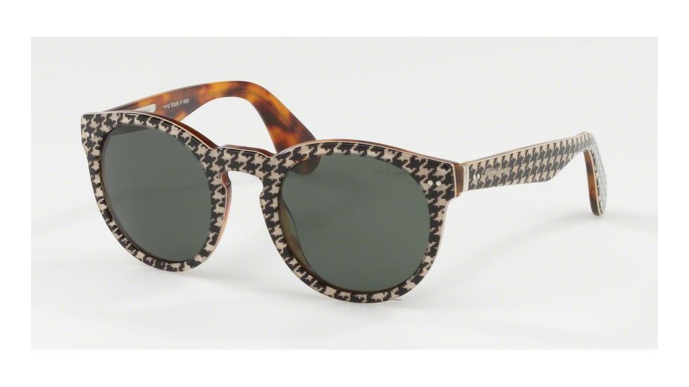 Ralph Lauren RL8146P Sunglasses 567231-49 - New Pied De Poule Frame, Green Lenses