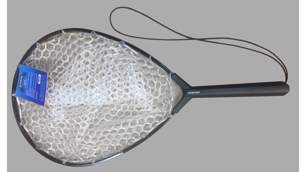 Ranger Black trout net, all rubber net, lanyard, 2242R