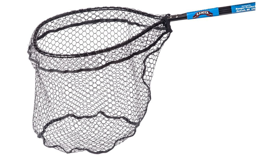 Ranger Landing Net, 14X18 Hoop size with 8" Handle 12" Net depth w Catch &amp; Release Mesh Flat Bottom, 2820