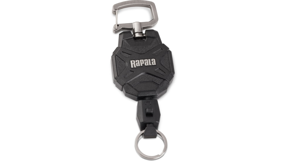 Rapala Retractable Laynard, 36in Cord Length, 10 oz Hang Weight Capacity, 360 Degree Rotating Carabiner Clip, Quick Release, RL5