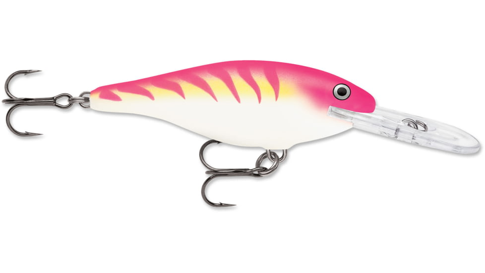 Rapala Shad Rap Crankbait 2 3/4in, 5/16 oz, Floating, Pink Tiger UV, SR07PTU