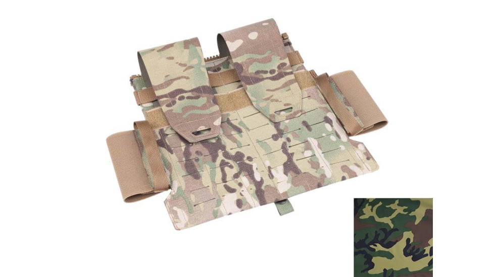 Raptor Tactical Breacher Front Flap Plate Carrier, MOLLE/PALS/Velcro, Woodland, RT-BFF-WD