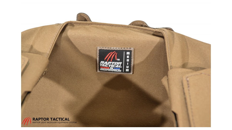 Raptor Tactical GHOST MK1 Plate Carrier, MOLLE/Velcro, Medium, Coyote Brown, RT-GHOST1-CB-M