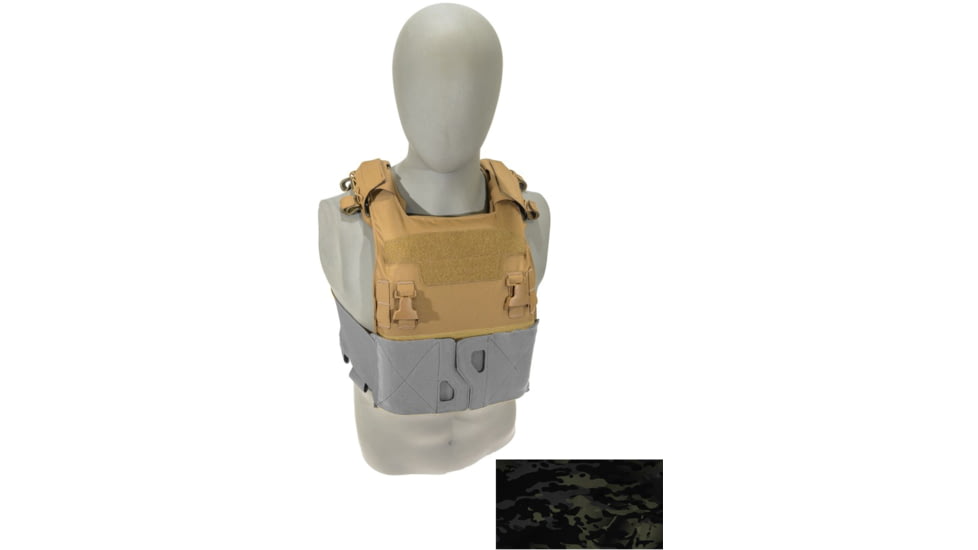 Raptor Tactical GHOST MK1 Plate Carrier, MOLLE/Velcro, Large, MultiCam Black, RT-GHOST1-MCB-L