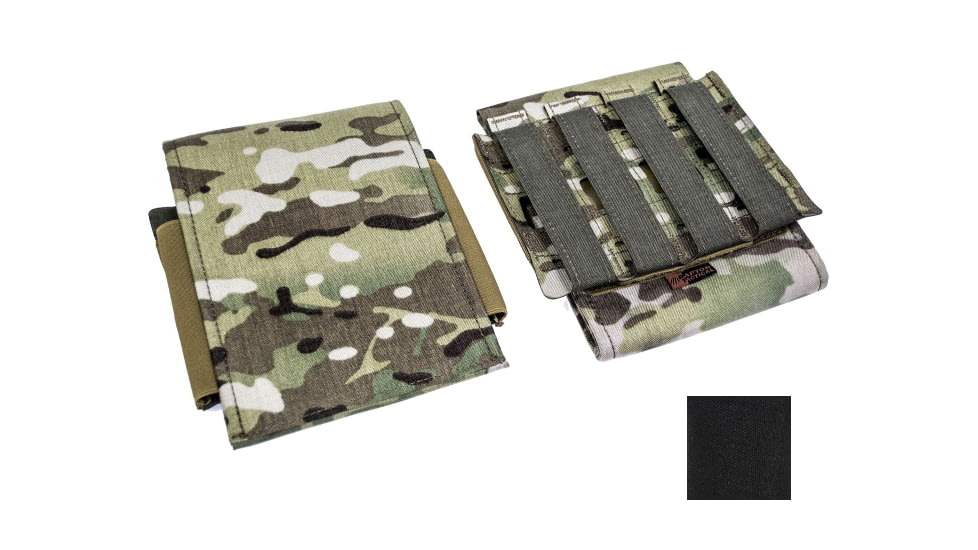 Raptor Tactical Side Plate Pockets, MOLLE/Velcro, 7x8 in, Black, RT-SPP-BK-8x7