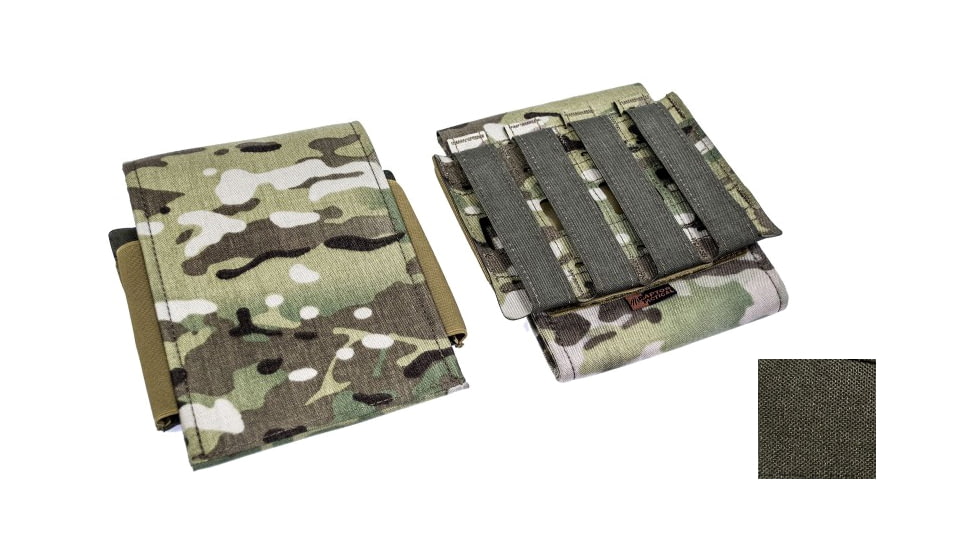 Raptor Tactical Side Plate Pockets, MOLLE/Velcro, 7x8 in, Ranger Green, RT-SPP-RG-8x7
