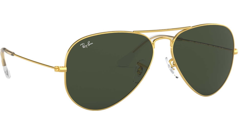 Ray-Ban Aviator Large Metal RB3025 Sunglasses, Arista Frame, Crystal Green 55 mm Lenses, W3234-5514