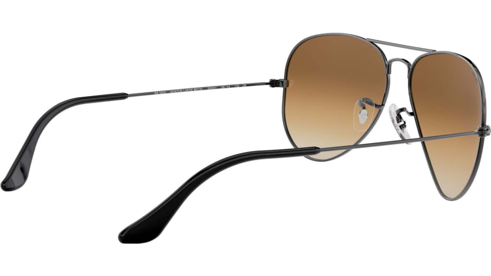 Ray-Ban Aviator Large Metal RB3025 Sunglasses, Gunmetal Crystal Brown Gradient, RB3025 004/51-5514