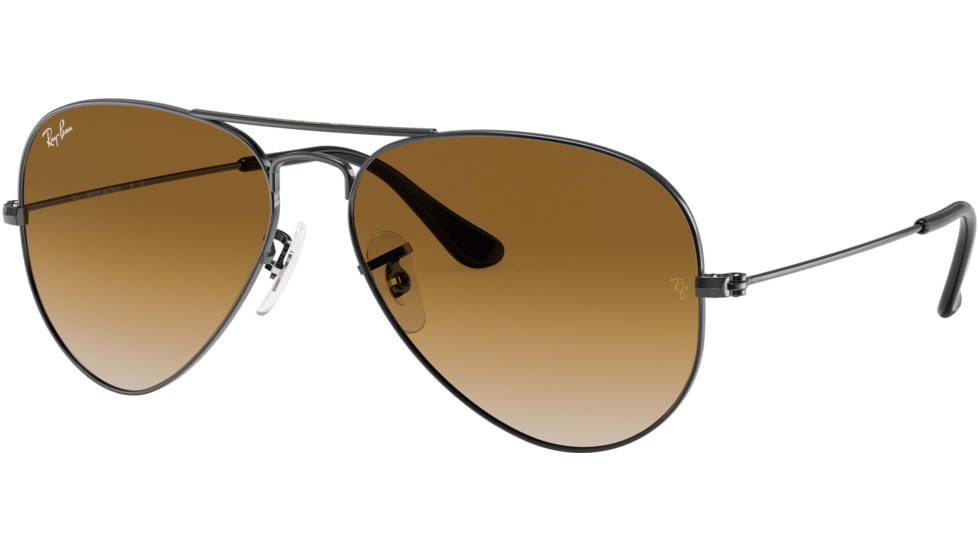 Ray-Ban Aviator Large Metal RB3025 Sunglasses, Gunmetal Crystal Brown Gradient, RB3025 004/51-5514