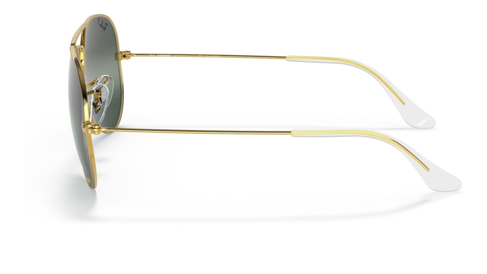 Ray-Ban Aviator Large Metal RB3025 Sunglasses, Legend Gold Frame, Silver/Blue Chromance Lens, Polarized, 55, RB3025-9196G6-55