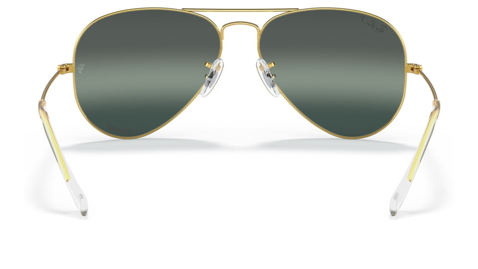 Ray-Ban Aviator Large Metal RB3025 Sunglasses, Legend Gold Frame, Silver/Blue Chromance Lens, Polarized, 55, RB3025-9196G6-55