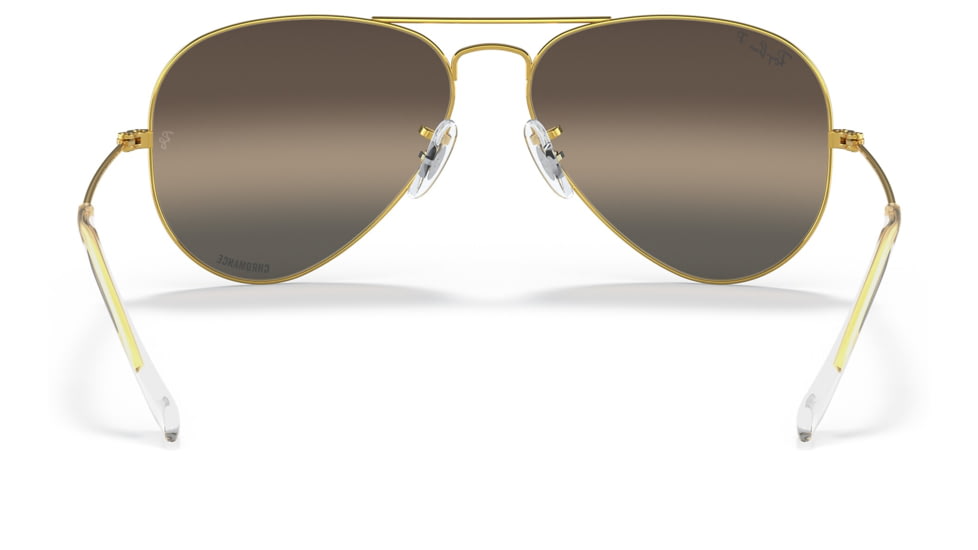 Ray-Ban Aviator Large Metal RB3025 Sunglasses, Legend Gold Frame, Silver/Grey Chromance Lens, Polarized, 55, RB3025-9196G3-55