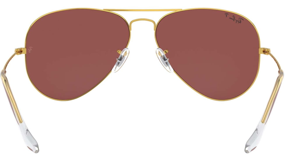 Ray-Ban Aviator Large Metal RB3025 Sunglasses, Legend Gold, Purple, 55, RB3025-9196AF-55