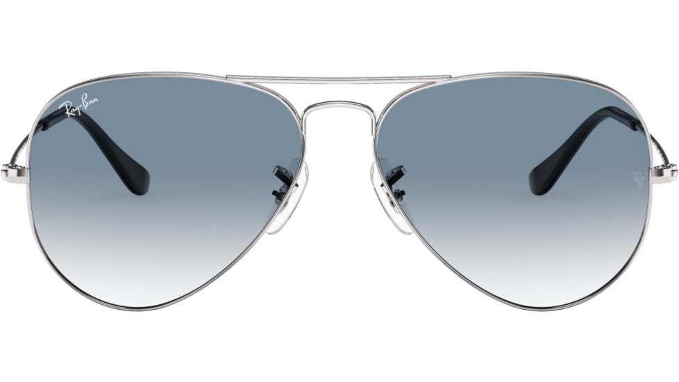 Ray-Ban Aviator Large Metal RB3025 Sunglasses, Silver Crystal Gradient Light Blue, RB3025 003/3F-5514