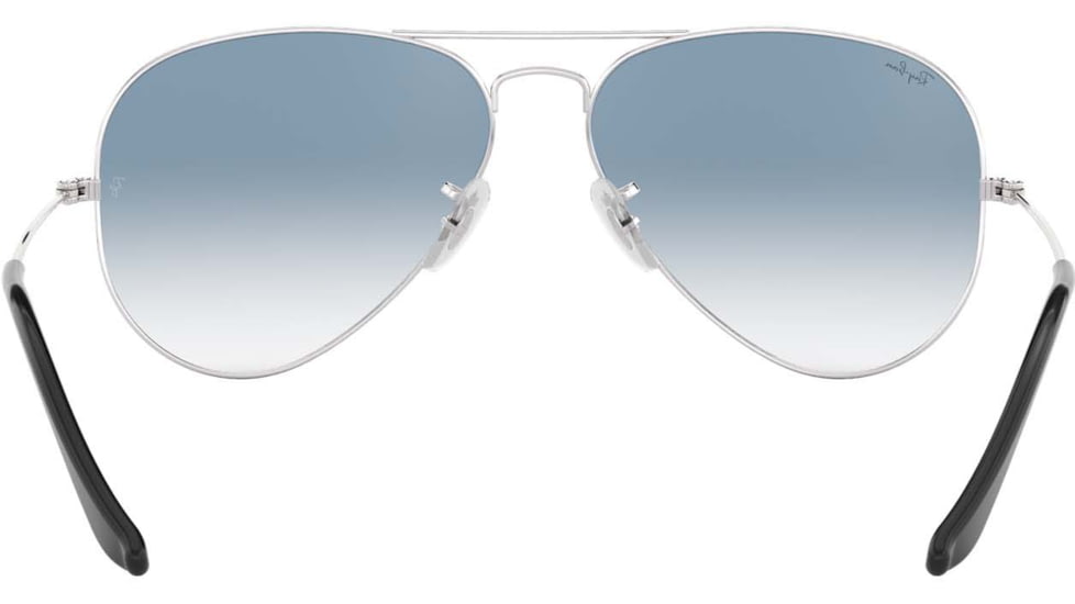 Ray-Ban Aviator Large Metal RB3025 Sunglasses, Silver Crystal Gradient Light Blue, RB3025 003/3F-5514