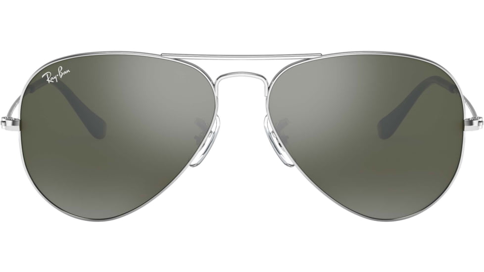 Ray-Ban Aviator Large Metal RB3025 Sunglasses, Silver Frame, Crystal Gray Mirror 55 mm Lenses, W3275-5514