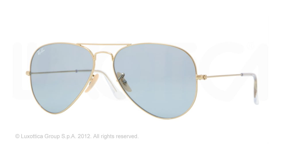 Ray-Ban Aviator Large Metal Sunglasses RB3025 001/62-55 - Arista Frame, crystal sky blue Lenses