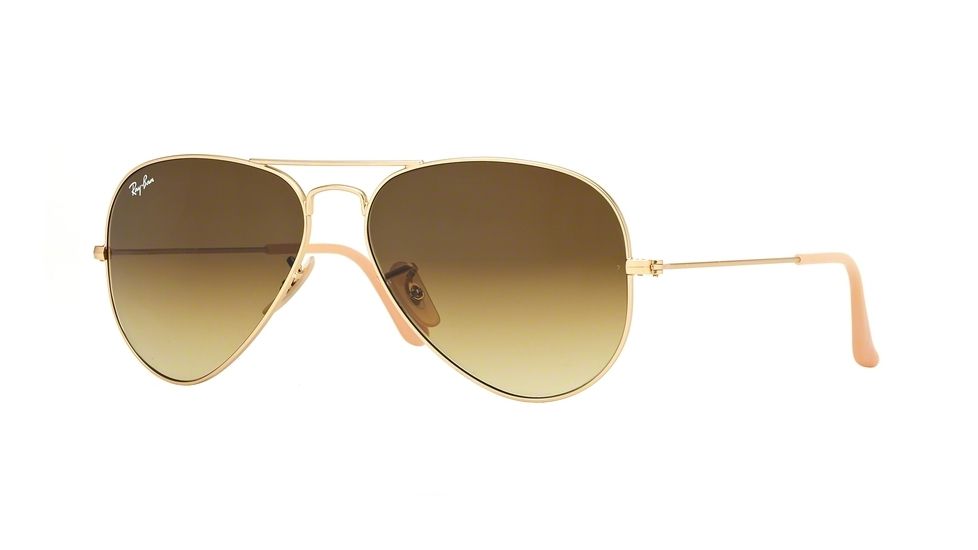 Ray-Ban Aviator Large Metal Sunglasses RB3025 112/85-5514 - Matte Gold Frame, Brown Gradient Lenses