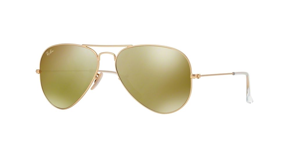 Ray-Ban Aviator Large Metal Sunglasses RB3025 112/93-55 - Matte Gold Frame, Brown Mirror Gold Lenses
