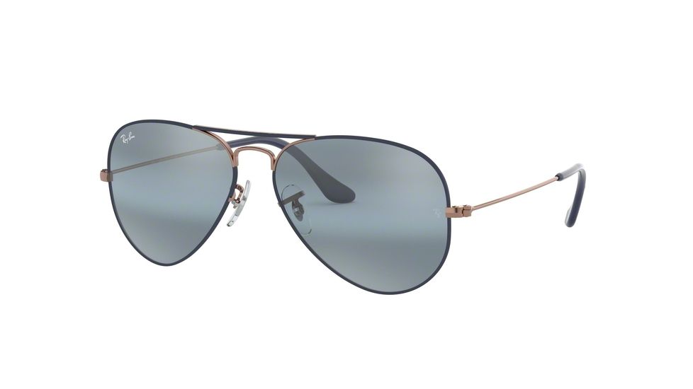 Ray-Ban Aviator Large Metal Sunglasses RB3025 9156AJ-55 - , Blue Bi-mirror Grey Lenses